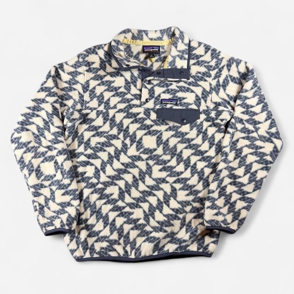 Patagonia Synchilla White Synched Flight T Snap Pullover Women's Size XS